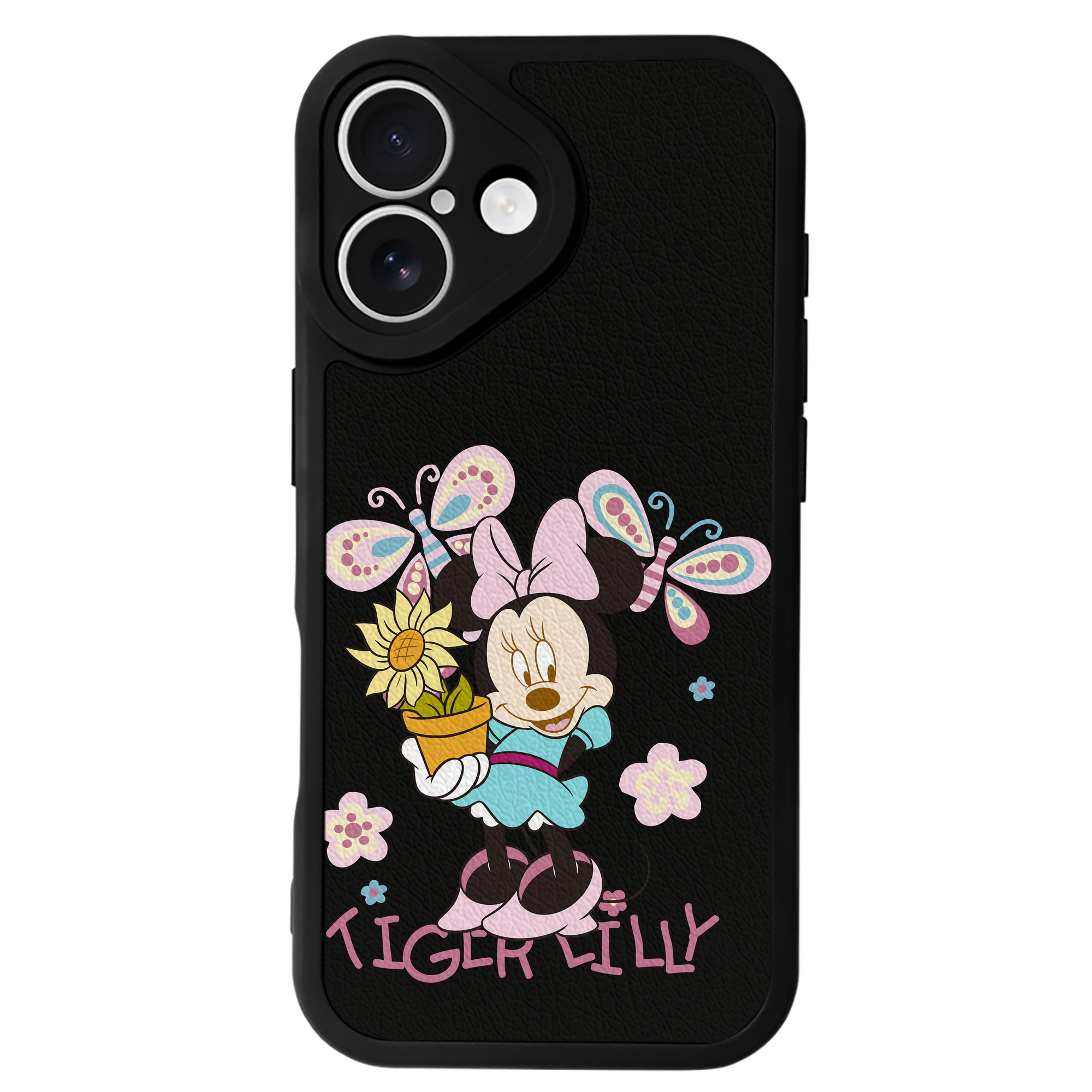 （画像用） ミッキーマウス Mickey Mouse 【iPhone 16シリーズ対応】シリコンスマホケース（レザー調） 材質：シリコン